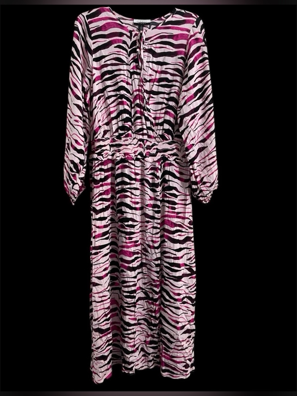Eloquii Elements Women's Poet Sleeve Smocked Waist Maxi Dress Plus Size 20